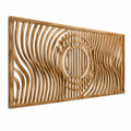 Panneau mural décoratif 180 cm x 90 cm en bois marron motif ondulé ajouré