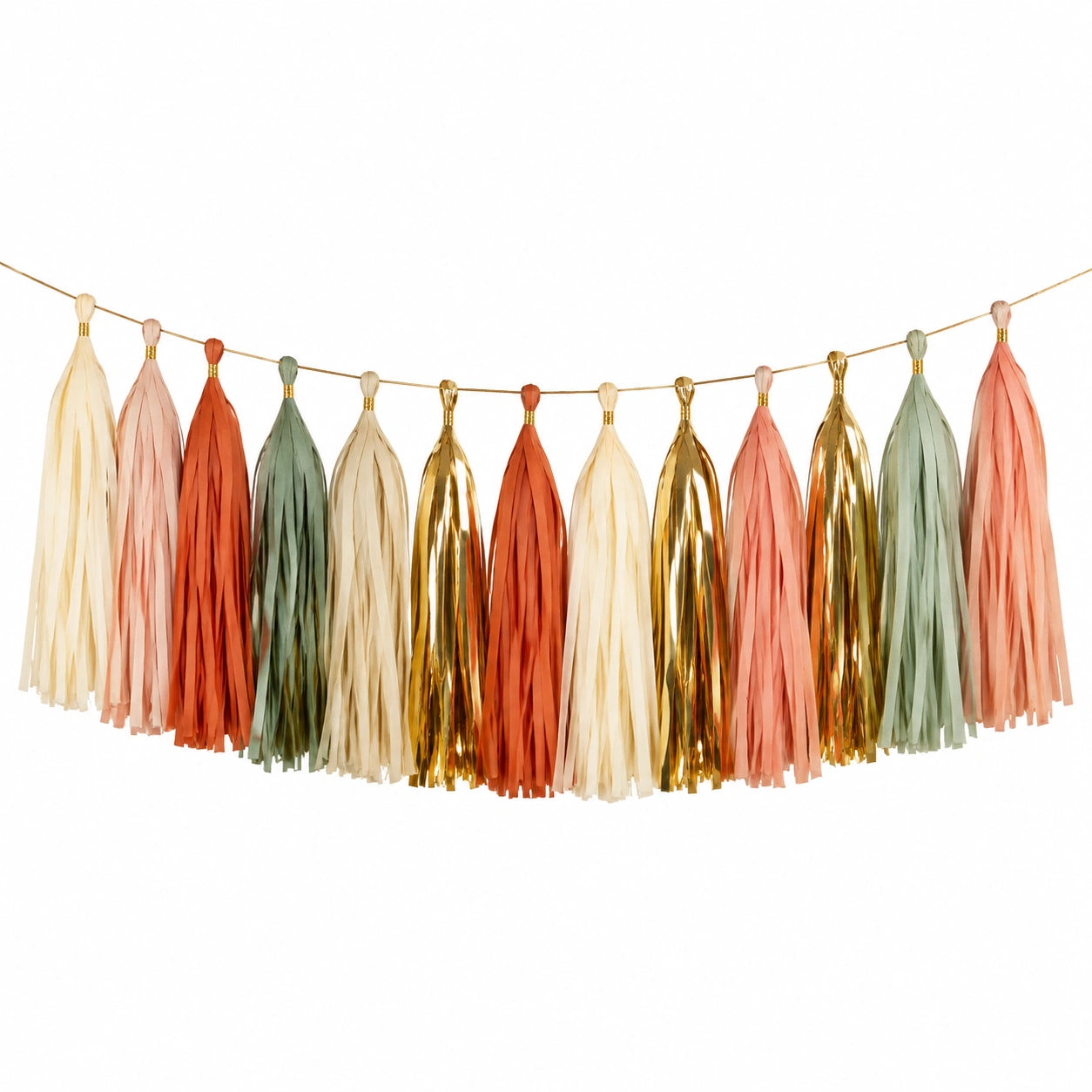 Guirlande décorative à franges 300 cm en papier multicolore style festif