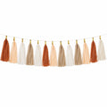 Guirlande à franges en papier 300 x 30 cm terracotta pêche beige blanche décoration festive