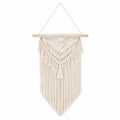 Tenture murale en macramé 45 x 90 cm coton écru style bohème à franges