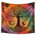 Tenture murale 150 x 130 cm en polyester multicolore arbre de vie style céleste