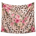 Tenture murale 150 x 150 cm en polyester rose beige pour décoration florale léopard